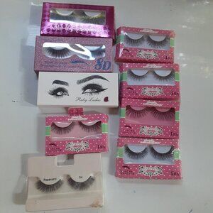 Bundle of different Eye lashes   3D lashes and more. 9 items